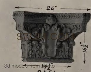 Капители и базы (CHAPITER_2232 -  | 3D model 3DSMAX / OBJ / STL) 3D модель для ЧПУ станка